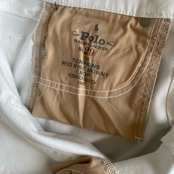 NWT Polo Ralph Lauren Womens The Tompkins Mid Rise Skinny Crop Jeans White Sz 29 - Picture 9 of 16